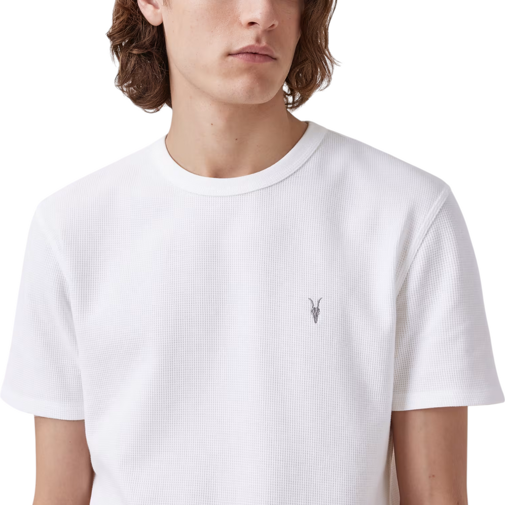 AllSaints Esum Mens T Shirts Waffle Texture Crew Neck Short Sleeve Summer Tee