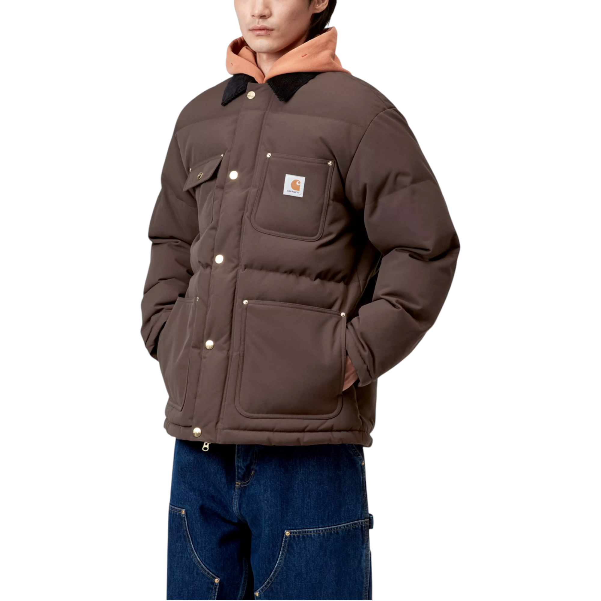 Carhatt Mens Jacket Rayler Winter Coat Dark Brown