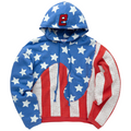 ERL Mens Stars and Stripes Swirl Hoodie Pullover Cotton