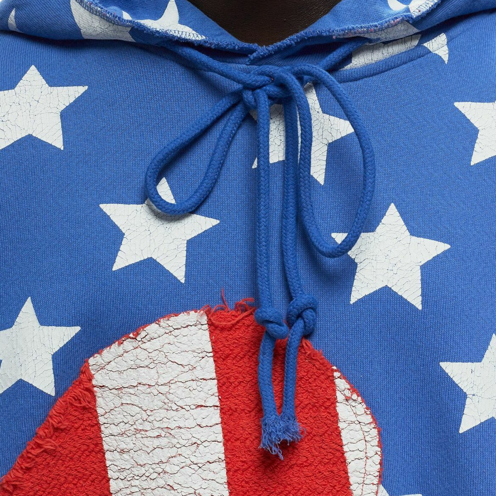 ERL Mens Stars and Stripes Swirl Hoodie Pullover Cotton