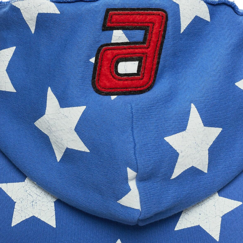 ERL Mens Stars and Stripes Swirl Hoodie Pullover Cotton