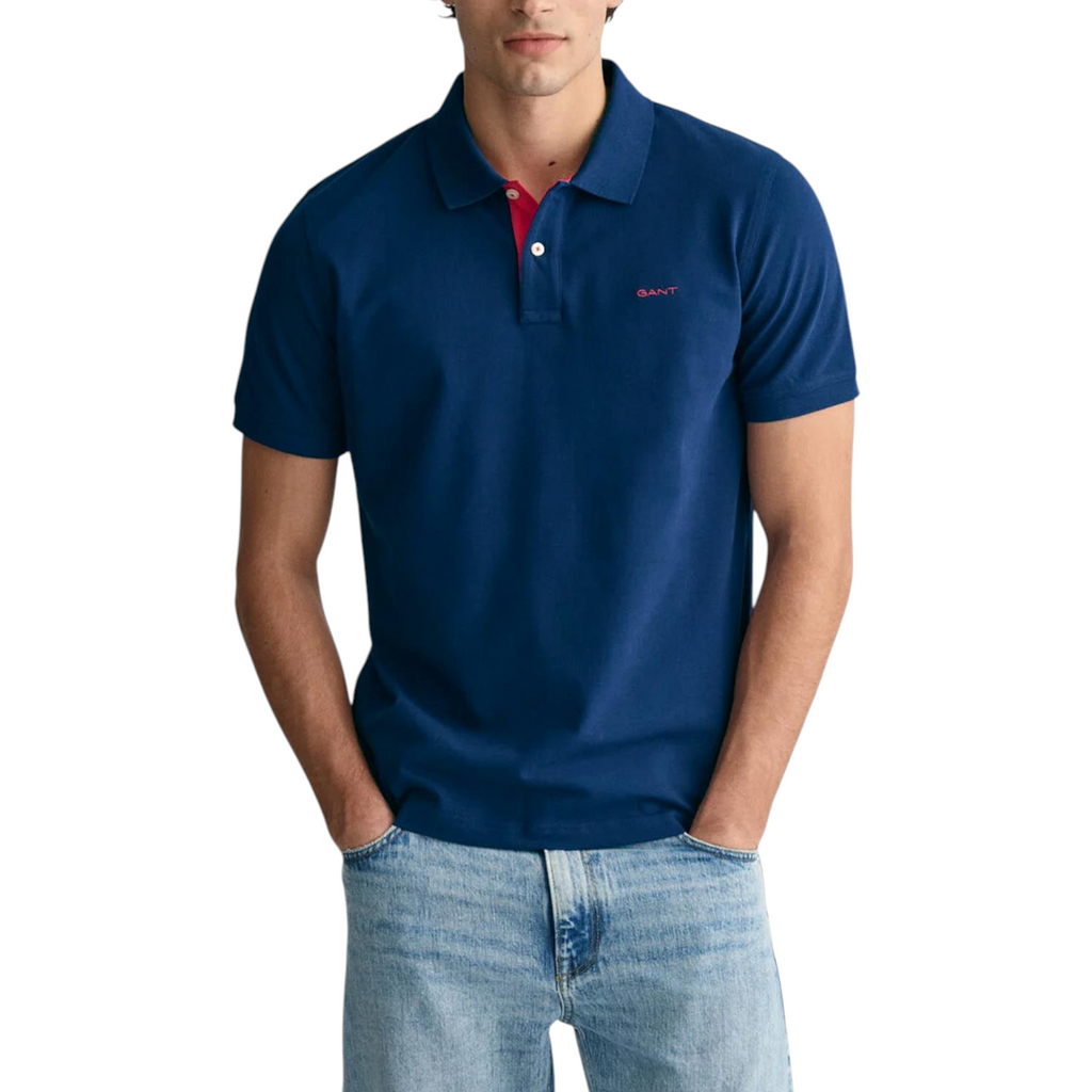 Gant Mens Polo Shirt Contrast Short Sleeve Summer Polo Cotton