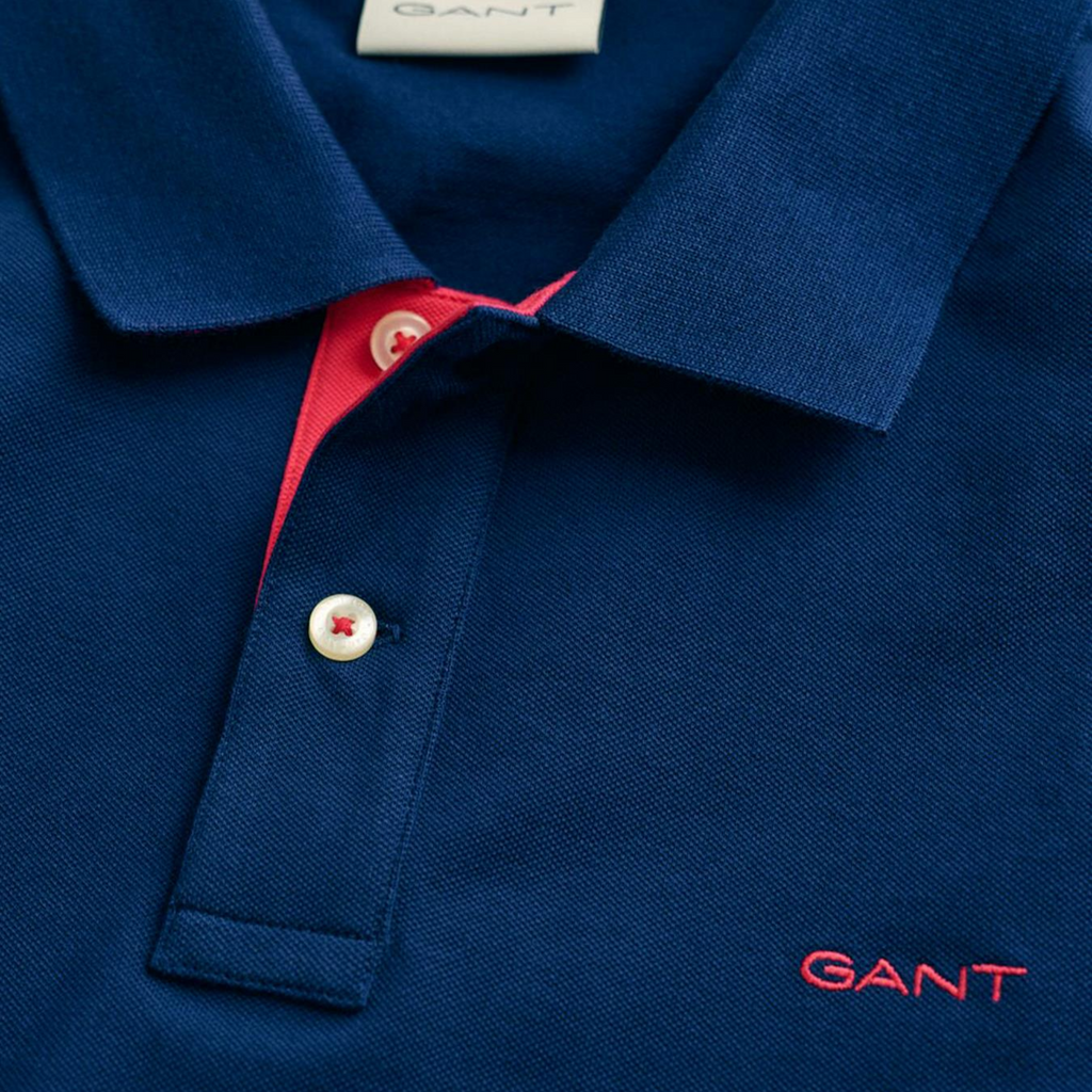 Gant Mens Polo Shirt Contrast Short Sleeve Summer Polo Cotton