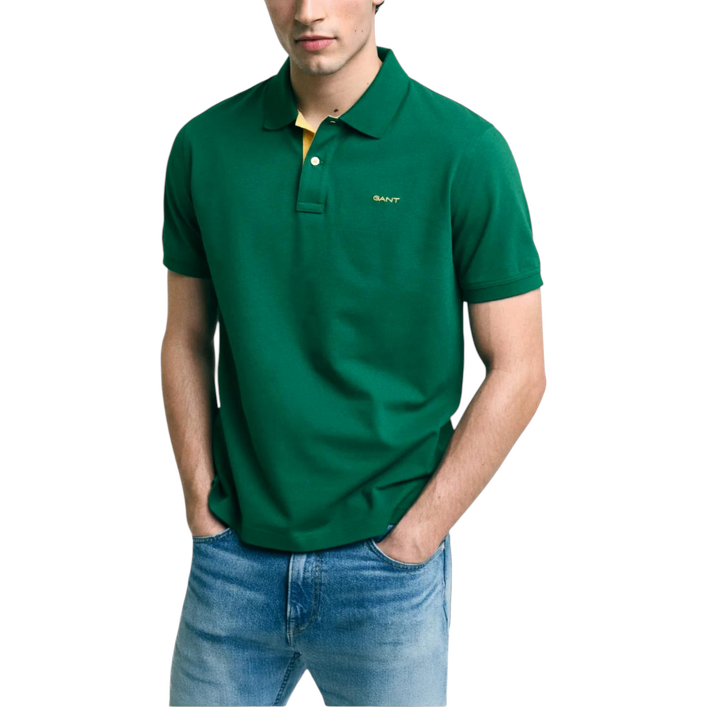 Gant Mens Polo Shirt Contrast Short Sleeve Summer Polo Cotton