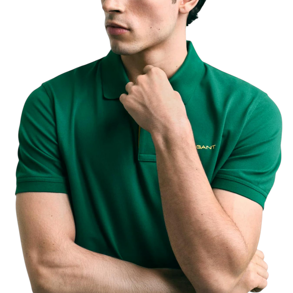 Gant Mens Polo Shirt Contrast Short Sleeve Summer Polo Cotton