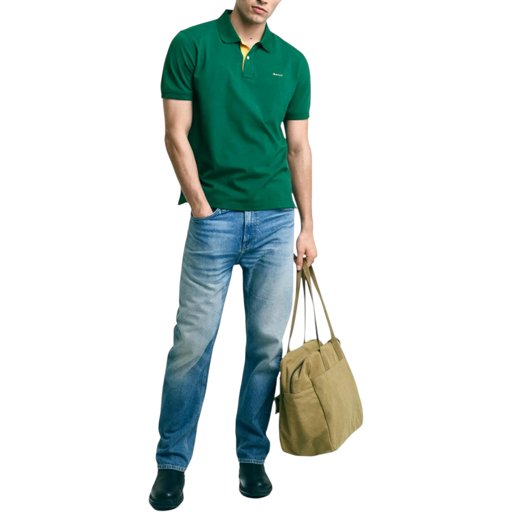 Gant Mens Polo Shirt Contrast Short Sleeve Summer Polo Cotton