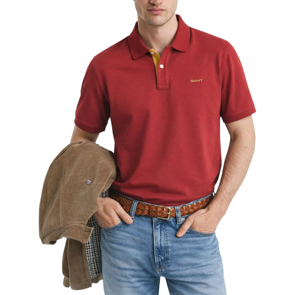 Gant Mens Polo Shirt Contrast Short Sleeve Summer Polo Cotton