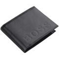 Hugo Boss Mens Genuine Leather Wallet Bold Bifold Credit Card Holder Black