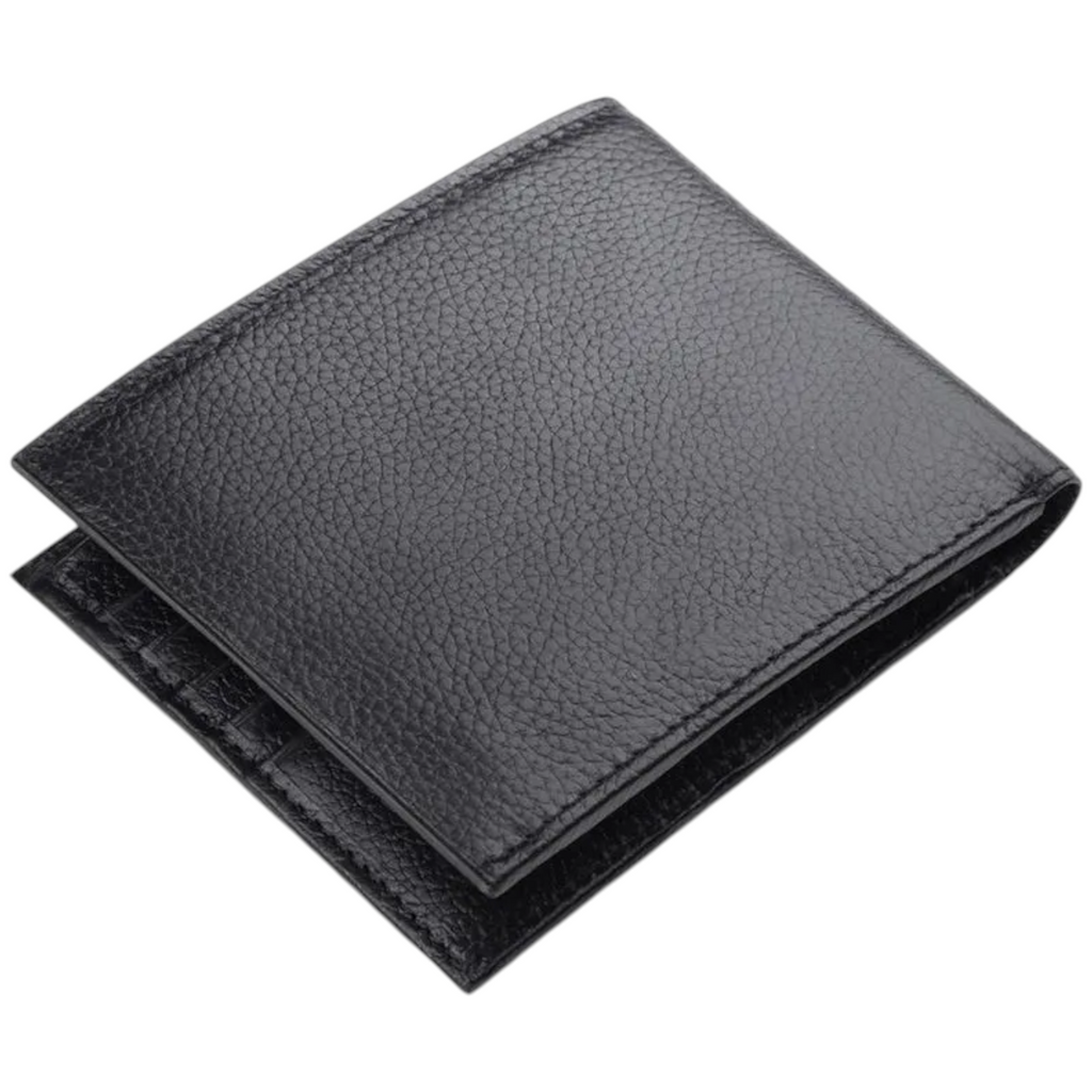 Hugo Boss Mens Genuine Leather Wallet Bold Bifold Credit Card Holder Black