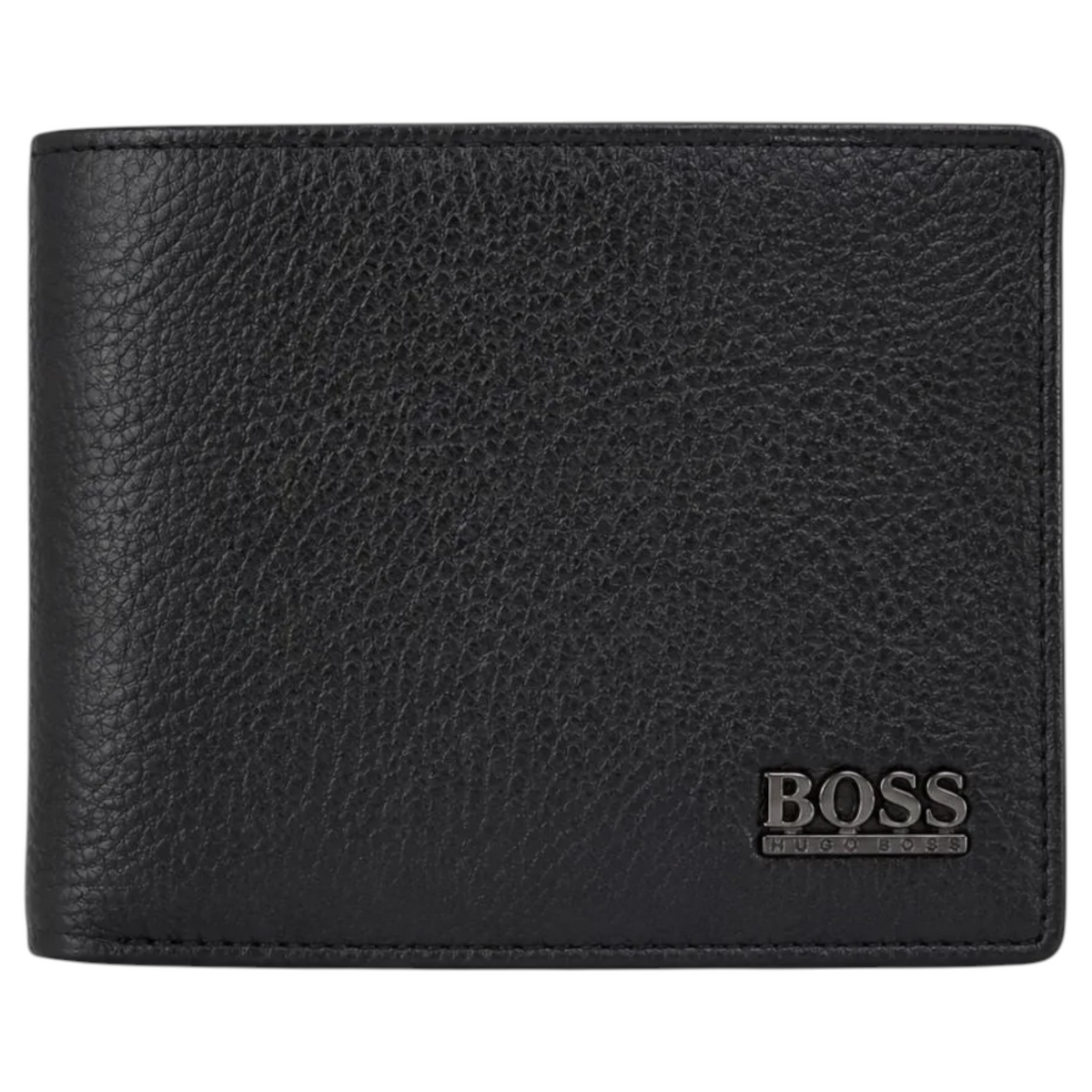 Hugo Boss Mens Genuine Leather Wallet Monist Bifold Credit Card Holder Black