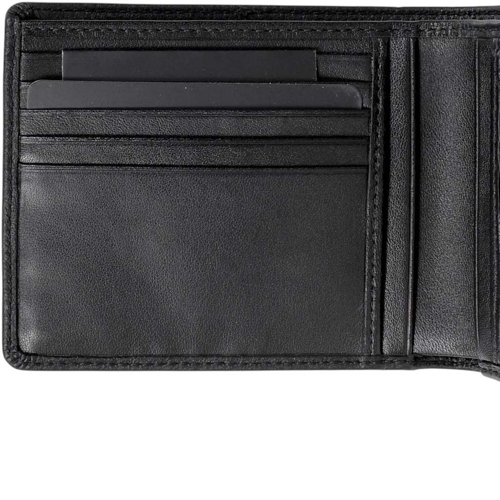 Hugo Boss Mens Genuine Leather Wallet Monist Bifold Credit Card Holder Black