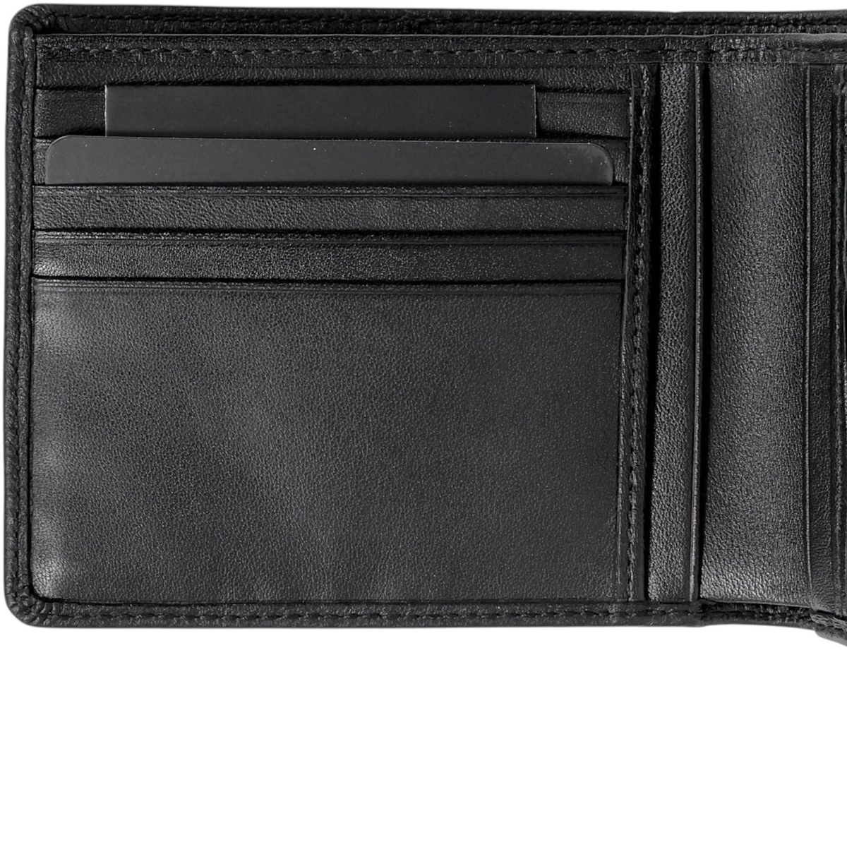 Hugo Boss Mens Genuine Leather Wallet Monist Bifold Credit Card Holder Black