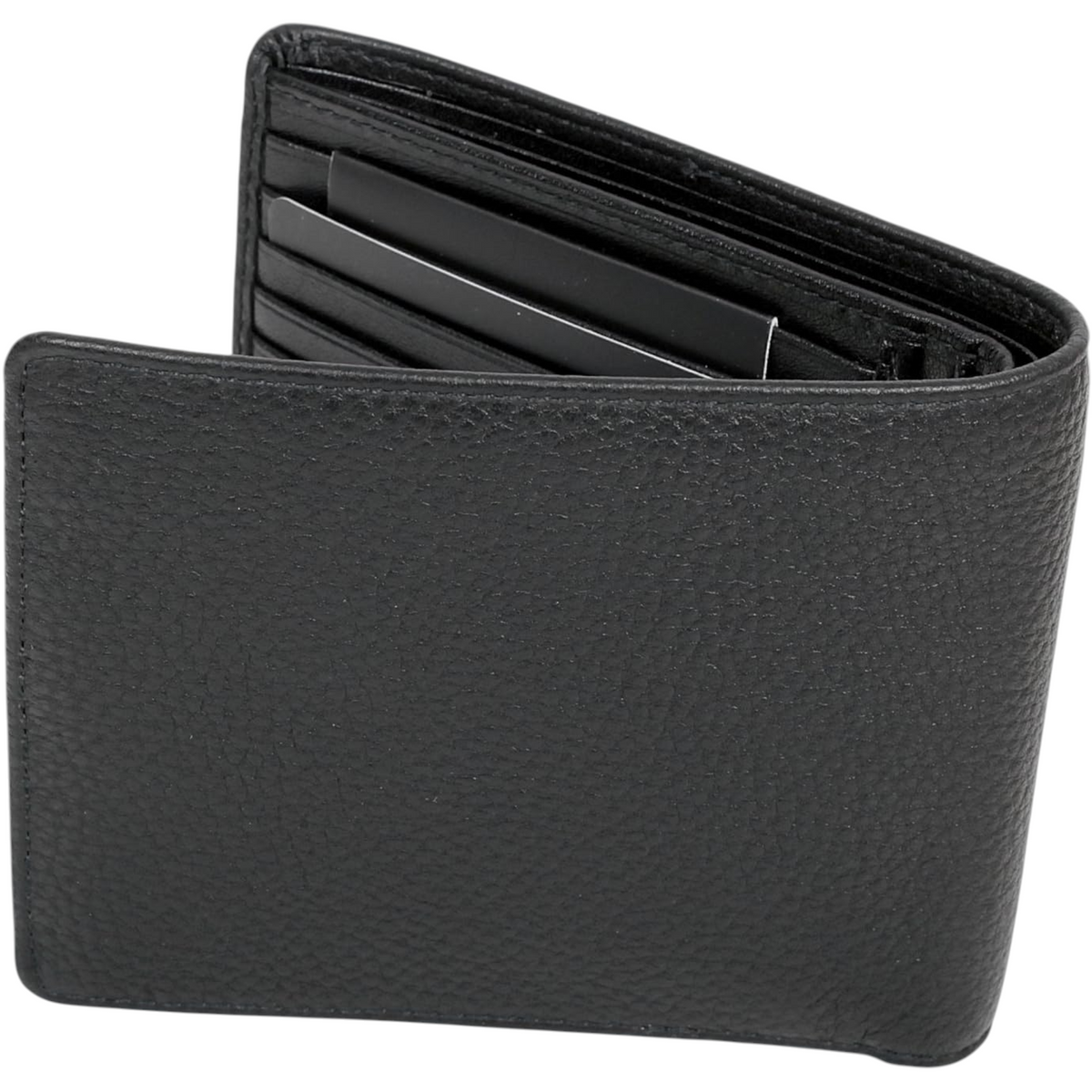 Hugo Boss Mens Genuine Leather Wallet Monist Bifold Credit Card Holder Black