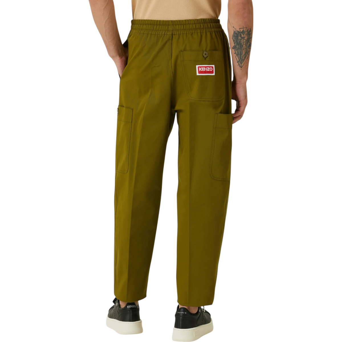 Kenzo Cargo Pant Mens Jogging Bottoms Straight Fit Green