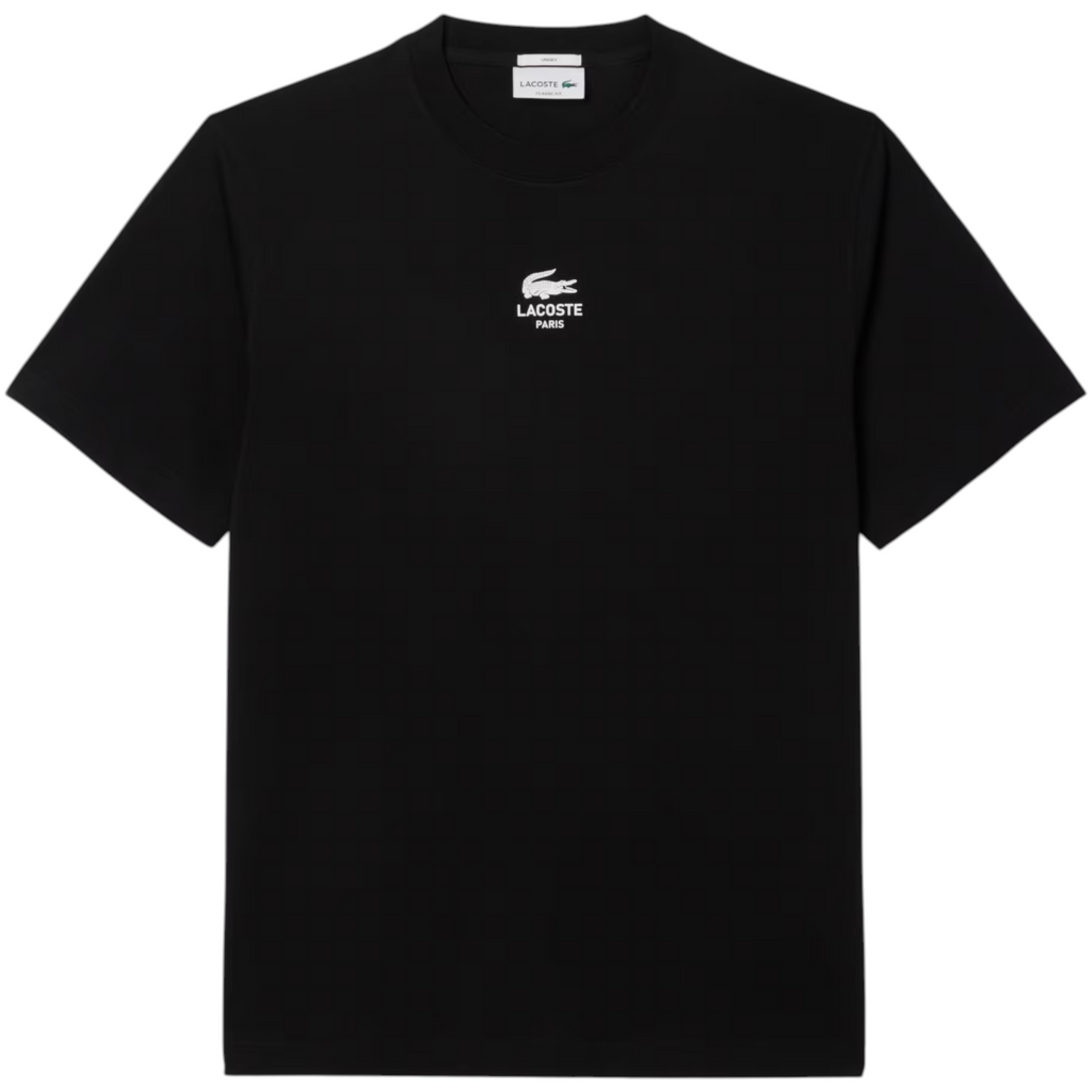 Lacoste Mens T Shirts TH2739 Signature Print Classic Fit Crew Neck Summer Tee