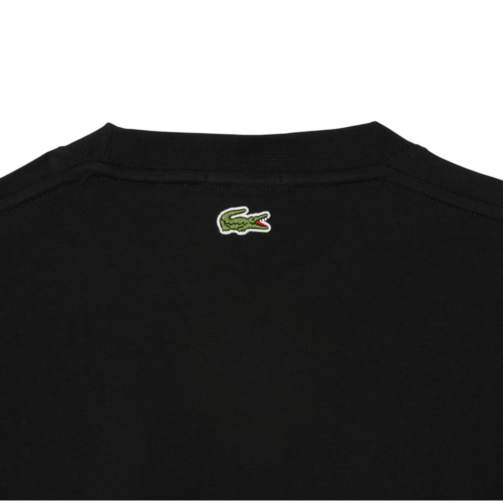 Lacoste Mens T Shirts TH2739 Signature Print Classic Fit Crew Neck Summer Tee
