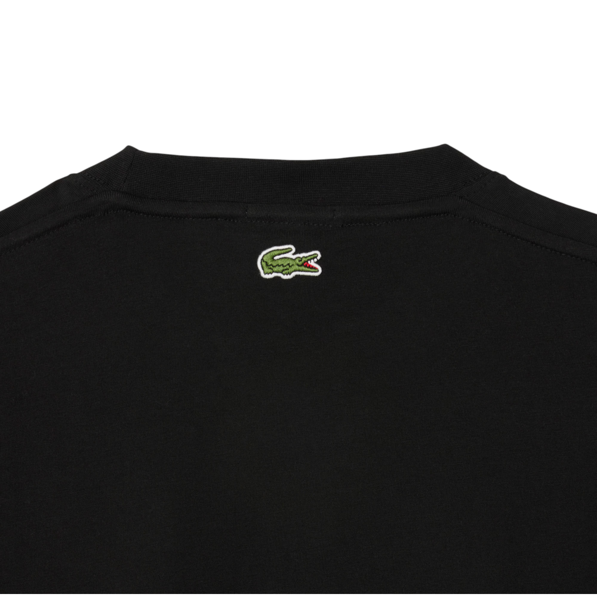 Lacoste Mens T Shirts TH2739 Signature Print Classic Fit Crew Neck Summer Tee