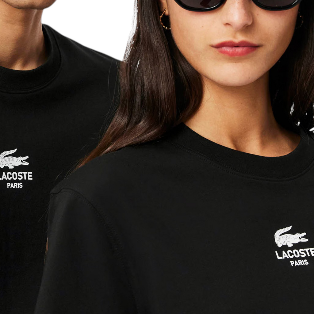 Lacoste Mens T Shirts TH2739 Signature Print Classic Fit Crew Neck Summer Tee