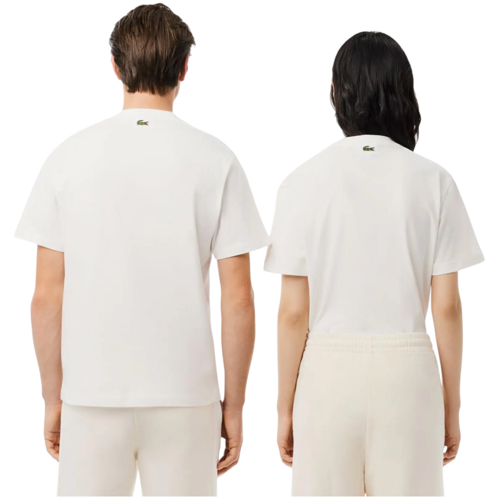 Lacoste Mens T Shirts TH2739 Signature Print Classic Fit Crew Neck Summer Tee