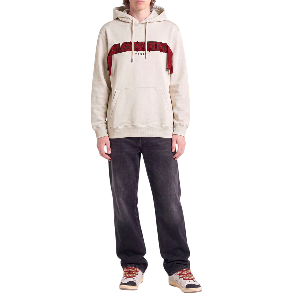Lanvin Mens Oversized Logo Applique Hoodie Classic Pullover