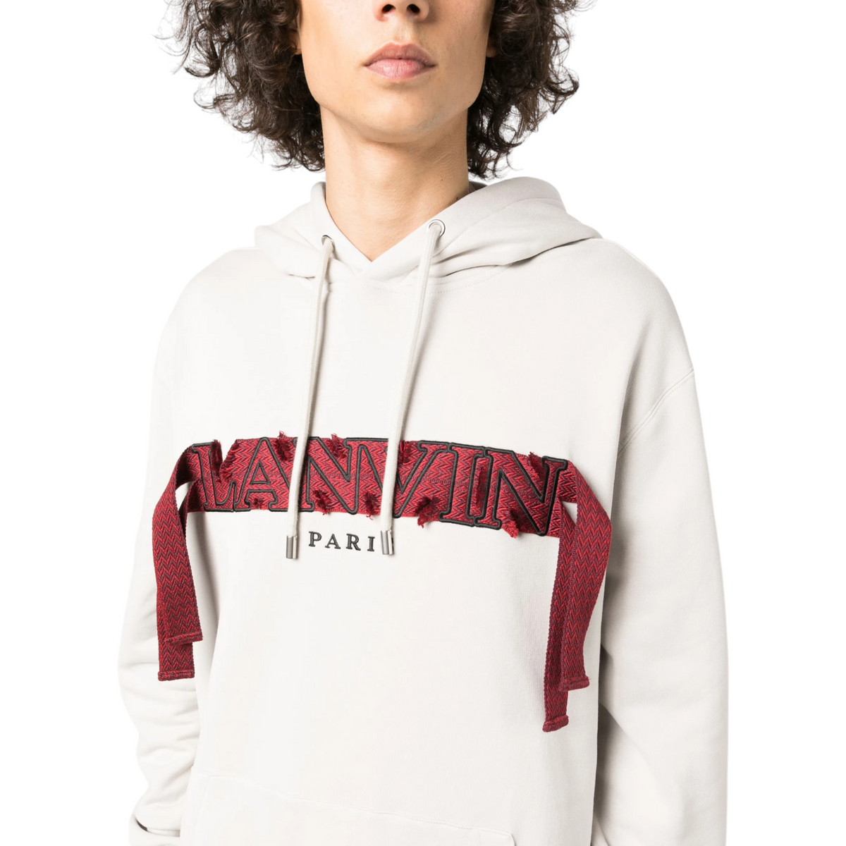 Lanvin Mens Oversized Logo Applique Hoodie Classic Pullover