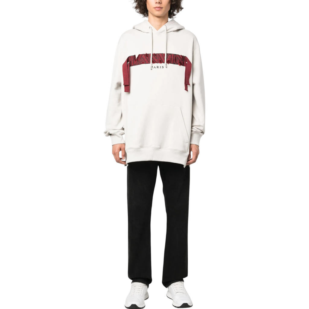 Lanvin Mens Oversized Logo Applique Hoodie Classic Pullover