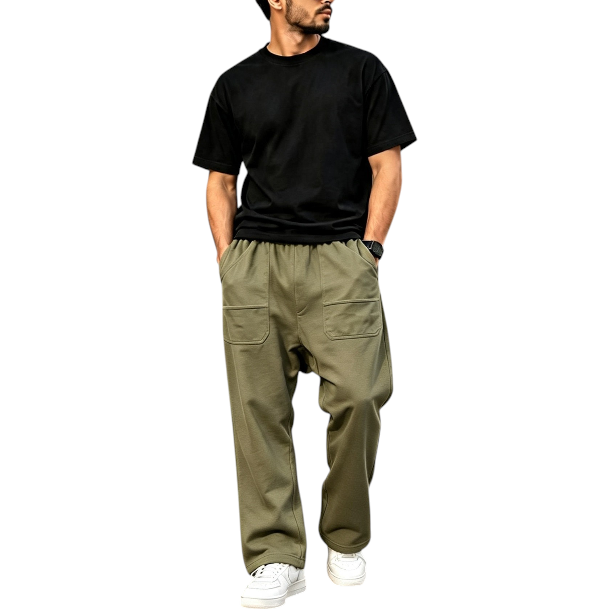 Rick Owens DRKSHDW Mens Classic Cargo Drawstring Pant Olive