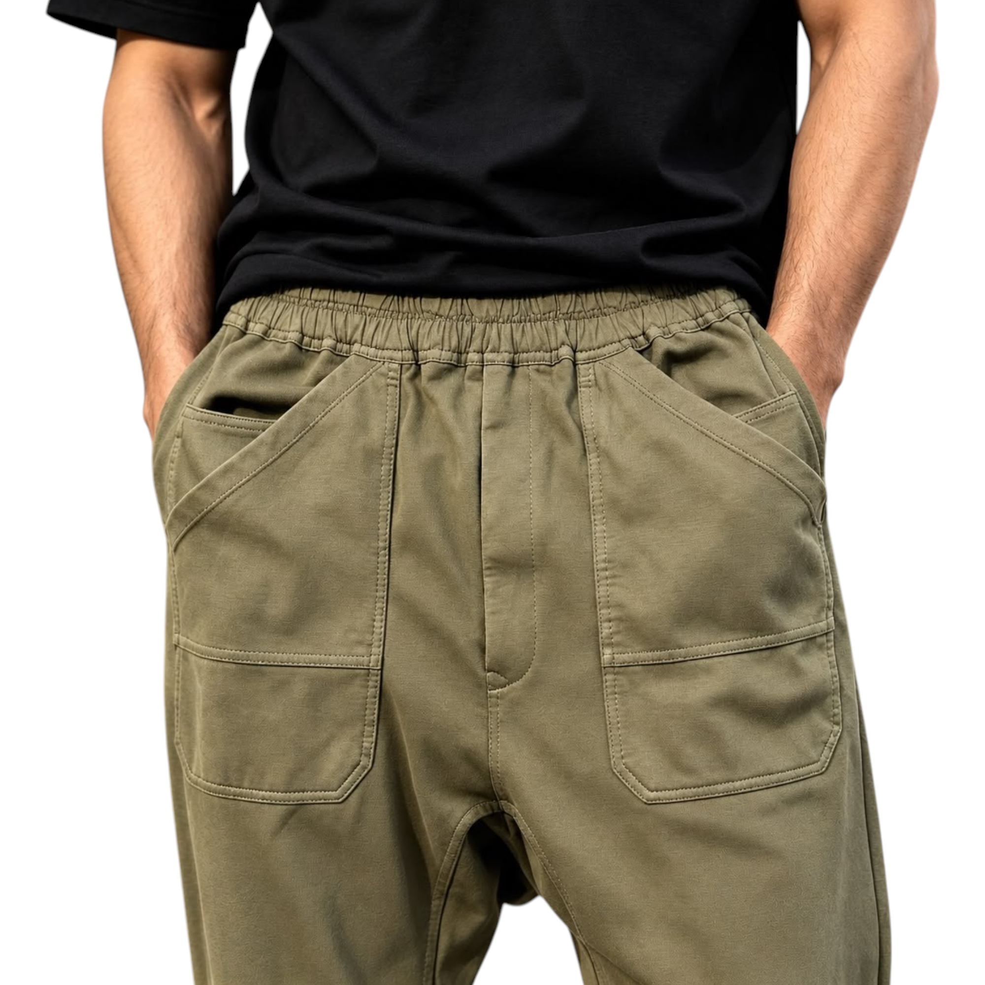 Rick Owens DRKSHDW Mens Classic Cargo Drawstring Pant Olive
