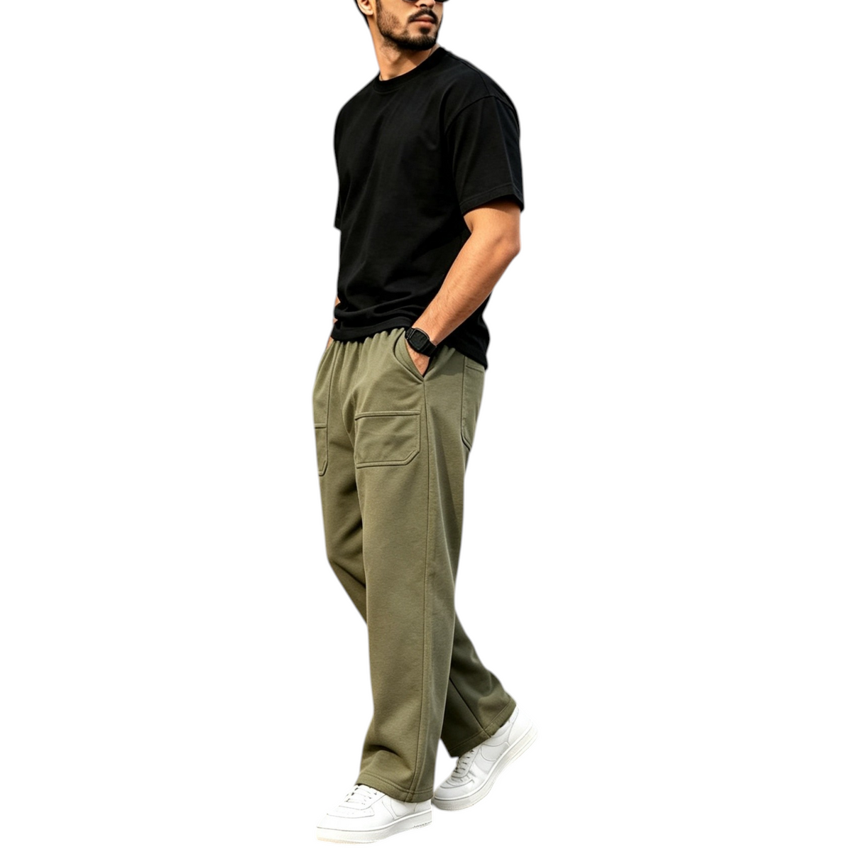 Rick Owens DRKSHDW Mens Classic Cargo Drawstring Pant Olive