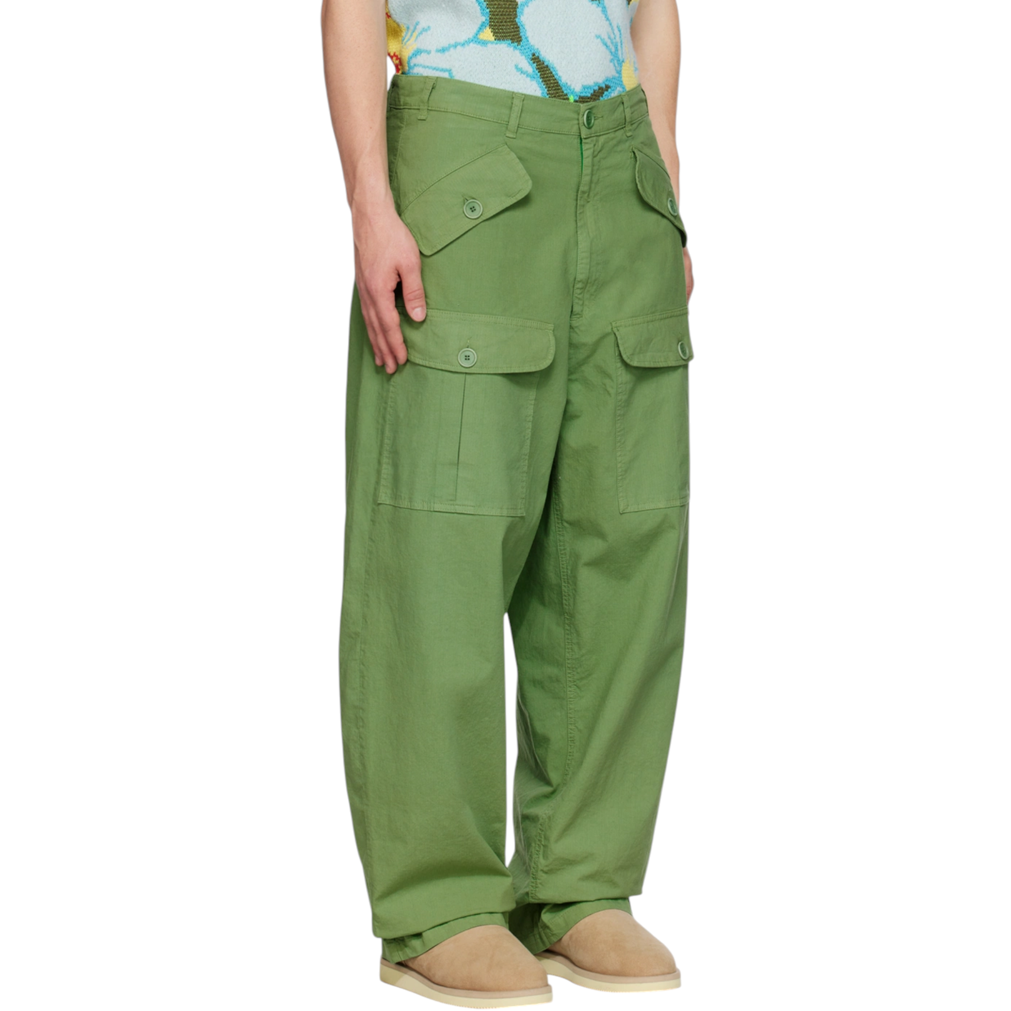 Sky High Farm Cargo Pant Mens Jogging Bottoms Straight Fit Green