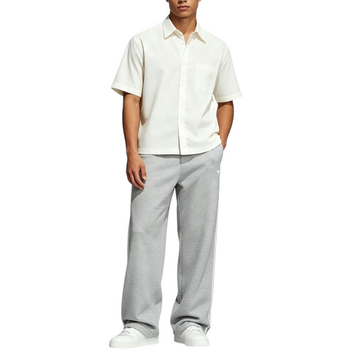 Adidas Mens Jogger 3 Stripes Loose Fit Trouser Fleece Tracksuit Bottom Open Hem