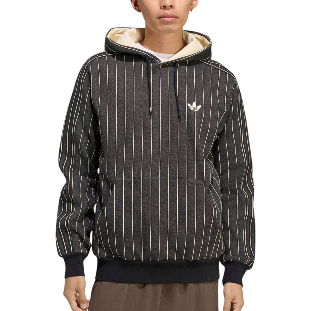 Adidas Mens Hoodie Pinstripes Pullover Fleece Casual Hooded Sweatshirt
