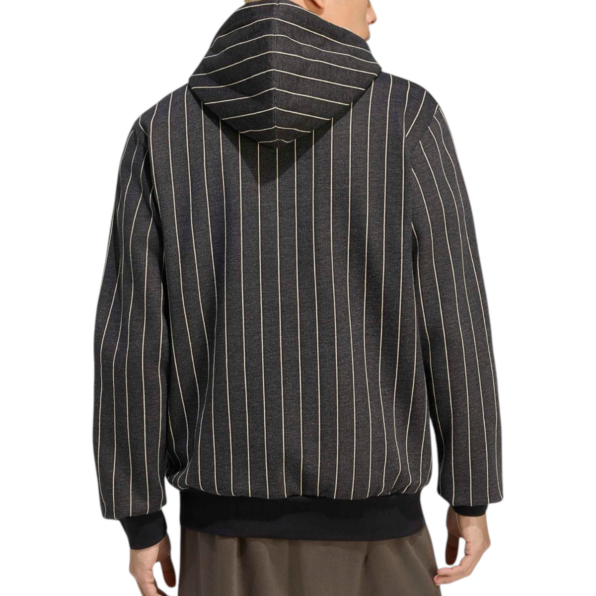 Adidas Mens Hoodie Pinstripes Pullover Fleece Casual Hooded Sweatshirt