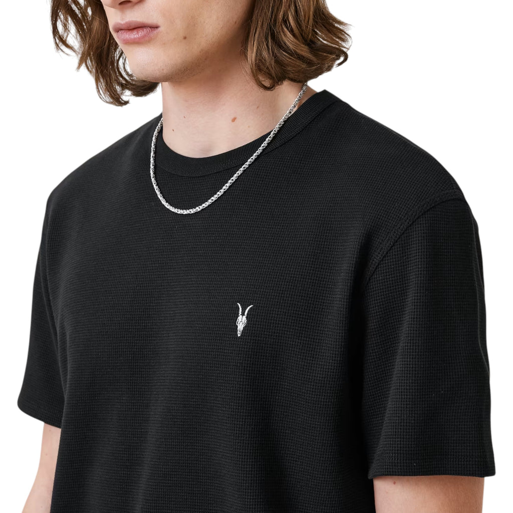 AllSaints Esum Mens T Shirts Waffle Texture Crew Neck Short Sleeve Summer Tee
