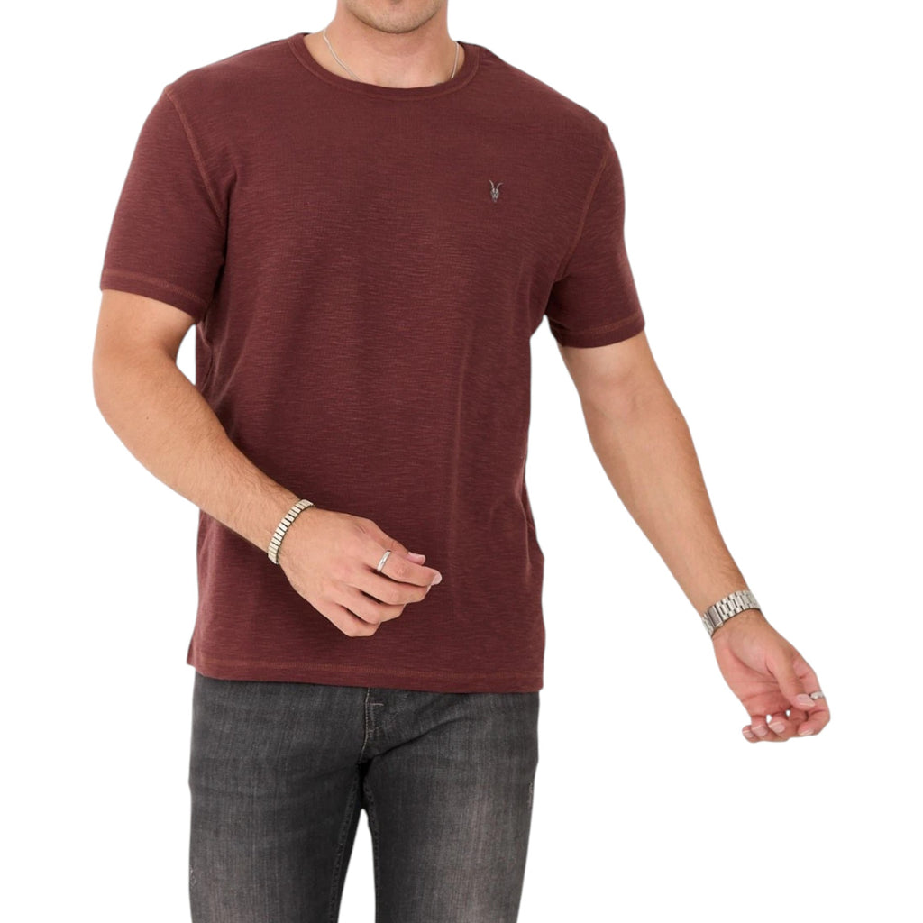 AllSaints Esum Mens T Shirts Waffle Texture Crew Neck Short Sleeve Summer Tee