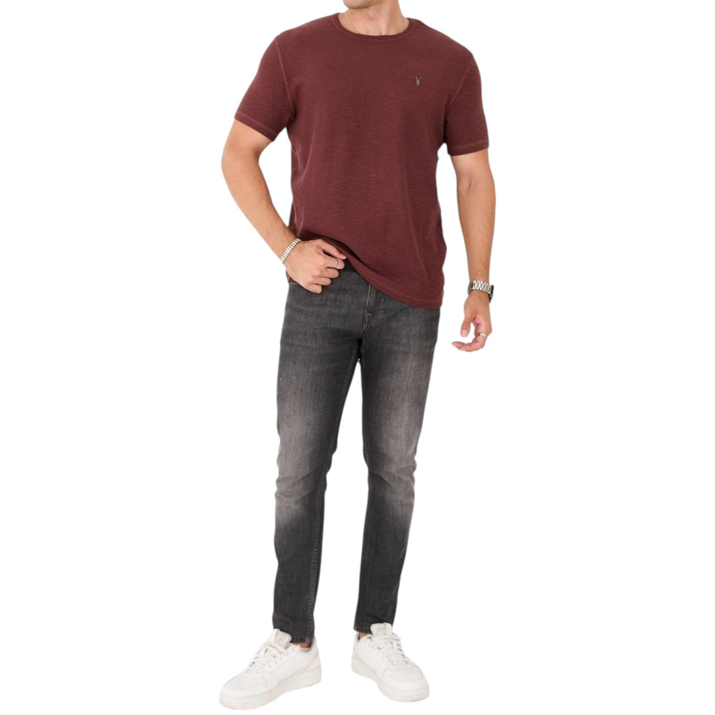 AllSaints Esum Mens T Shirts Waffle Texture Crew Neck Short Sleeve Summer Tee