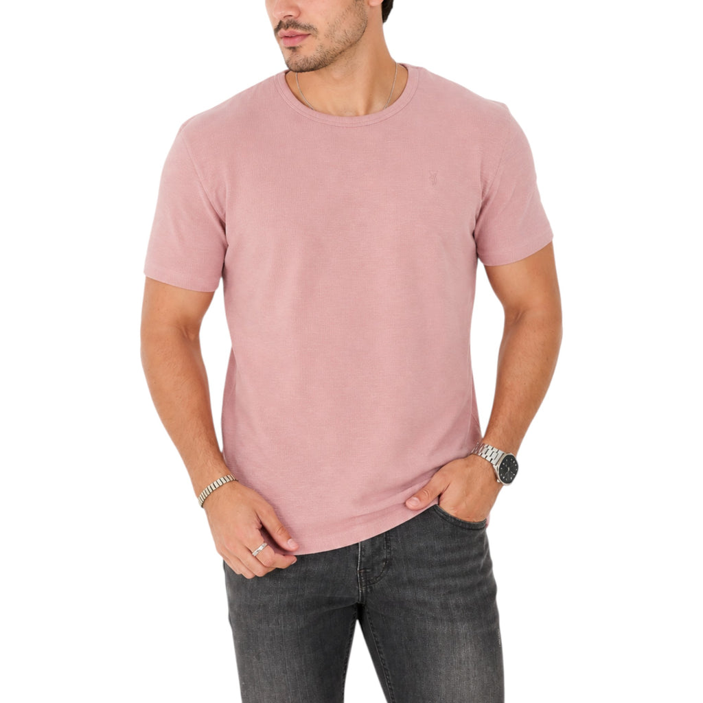 AllSaints Esum Mens T Shirts Waffle Texture Crew Neck Short Sleeve Summer Tee
