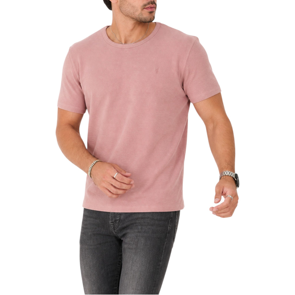 AllSaints Esum Mens T Shirts Waffle Texture Crew Neck Short Sleeve Summer Tee