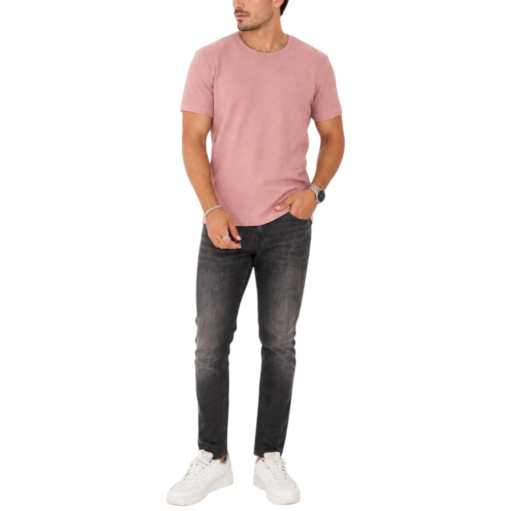 AllSaints Esum Mens T Shirts Waffle Texture Crew Neck Short Sleeve Summer Tee