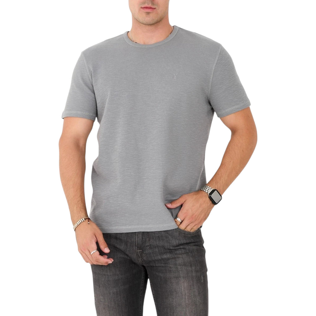 AllSaints Esum Mens T Shirts Waffle Texture Crew Neck Short Sleeve Summer Tee