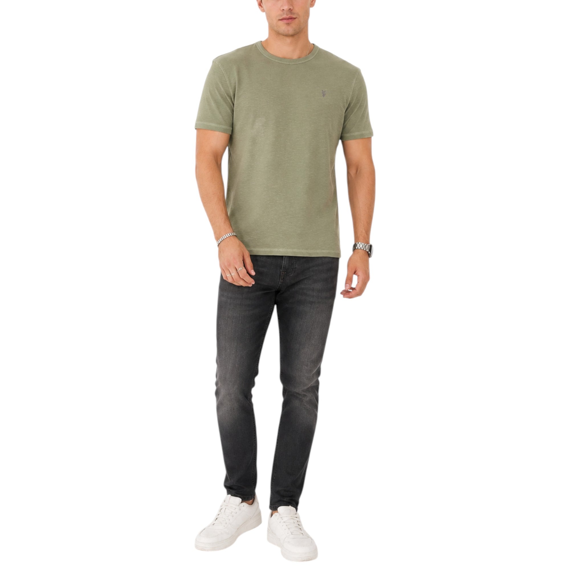 AllSaints Esum Mens T Shirts Waffle Texture Crew Neck Short Sleeve Summer Tee