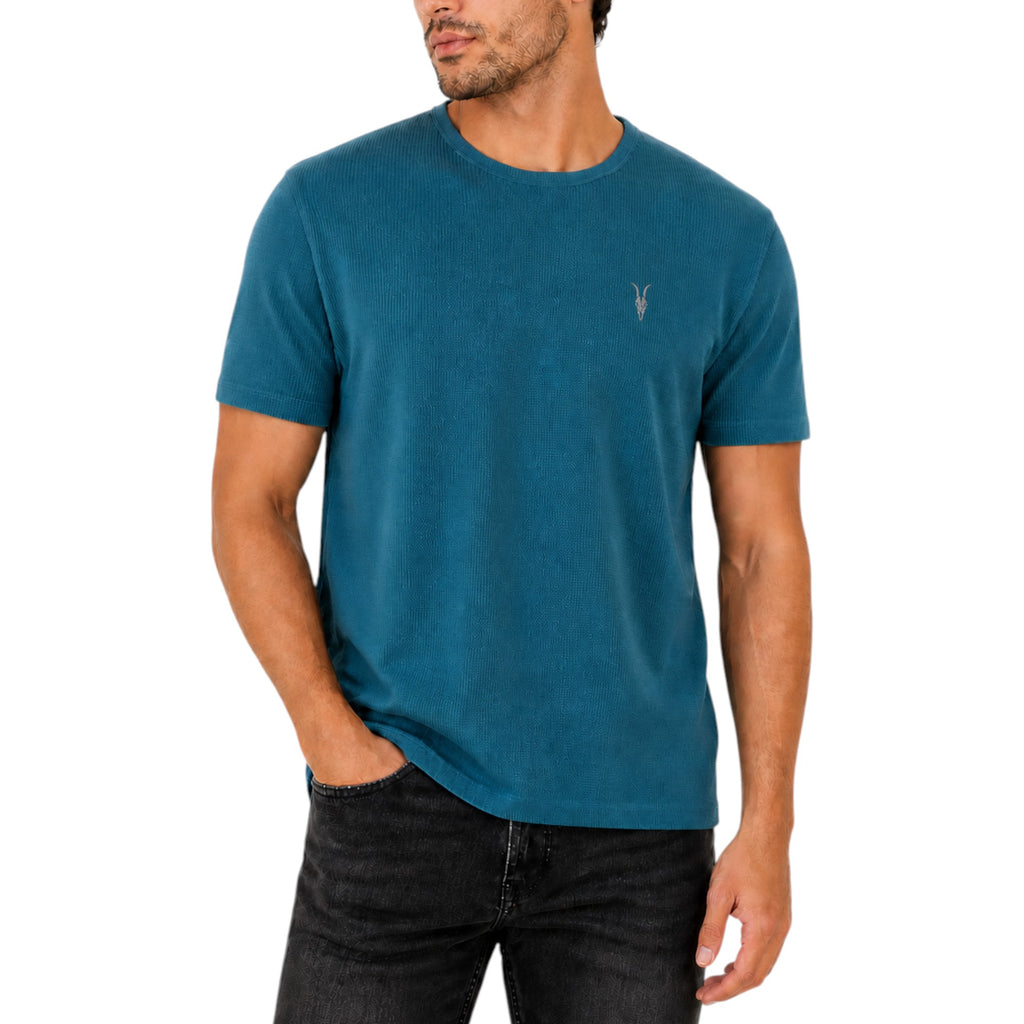 AllSaints Esum Mens T Shirts Waffle Texture Crew Neck Short Sleeve Summer Tee
