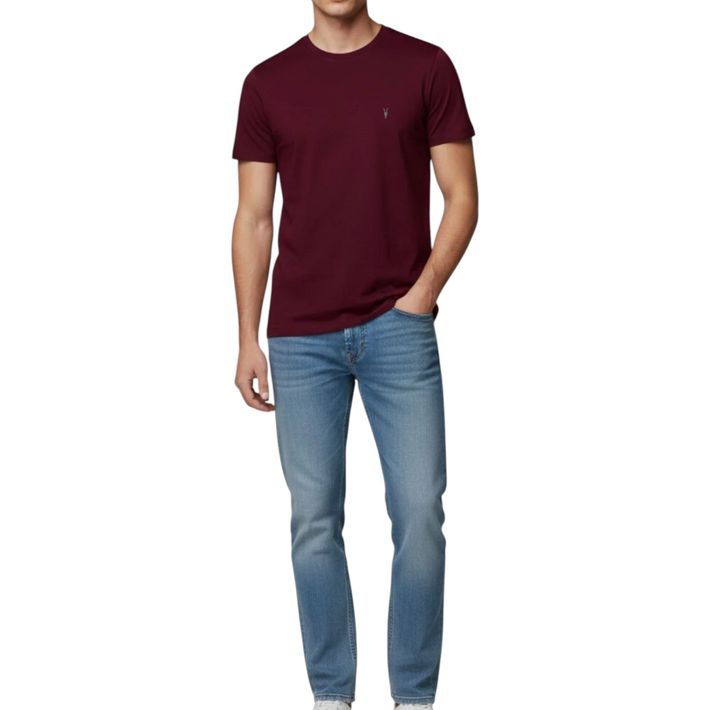 AllSaints Mens T Shirts Lycra Stretch Cotton Crew Neck Short Sleeve Summer Tee