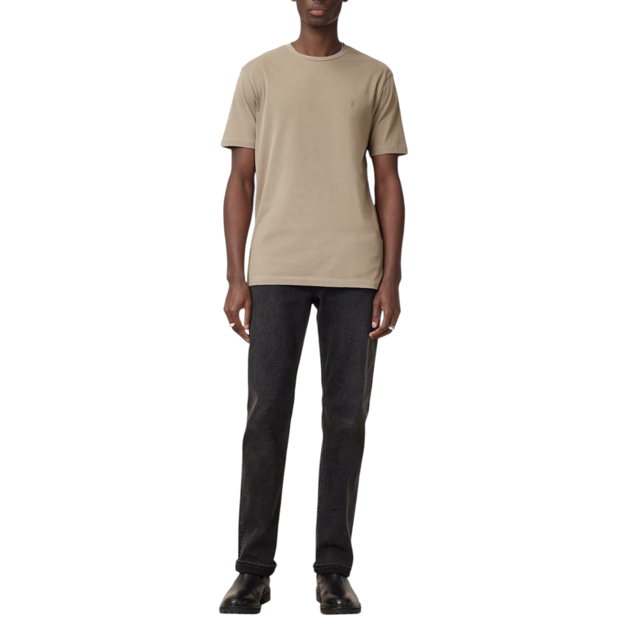 AllSaints Mens T Shirts Lycra Stretch Cotton Crew Neck Short Sleeve Summer Tee