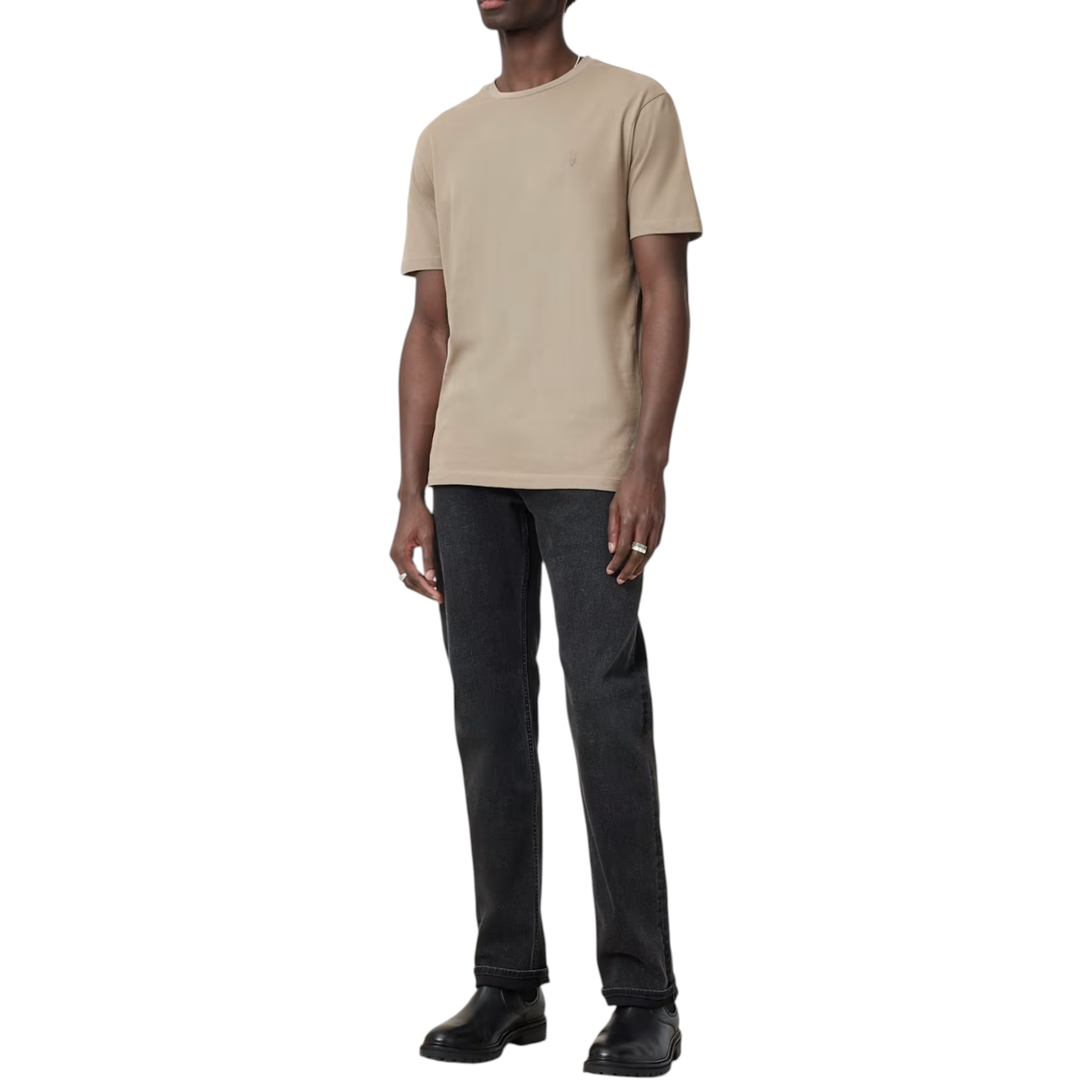 AllSaints Mens T Shirts Lycra Stretch Cotton Crew Neck Short Sleeve Summer Tee