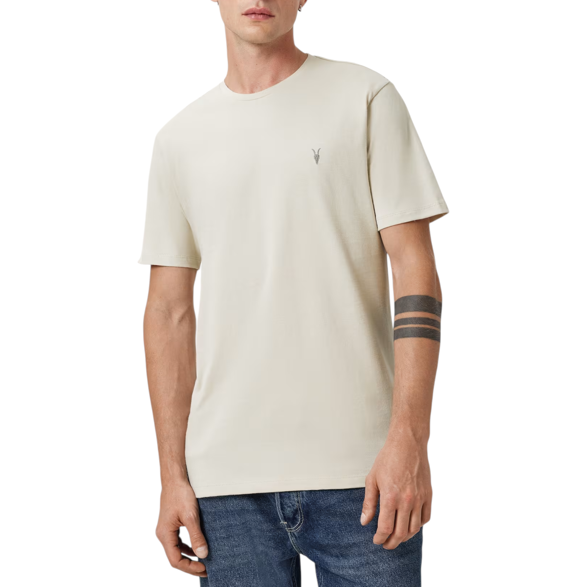 AllSaints Mens T Shirts Lycra Stretch Cotton Crew Neck Short Sleeve Summer Tee