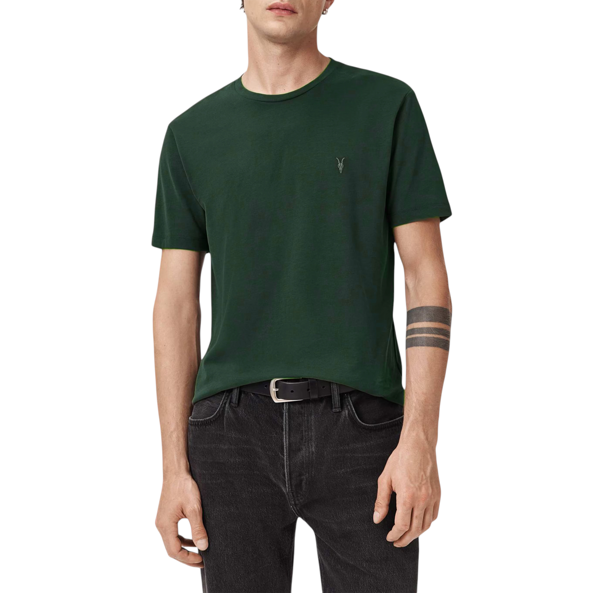 AllSaints Mens T Shirts Lycra Stretch Cotton Crew Neck Short Sleeve Summer Tee