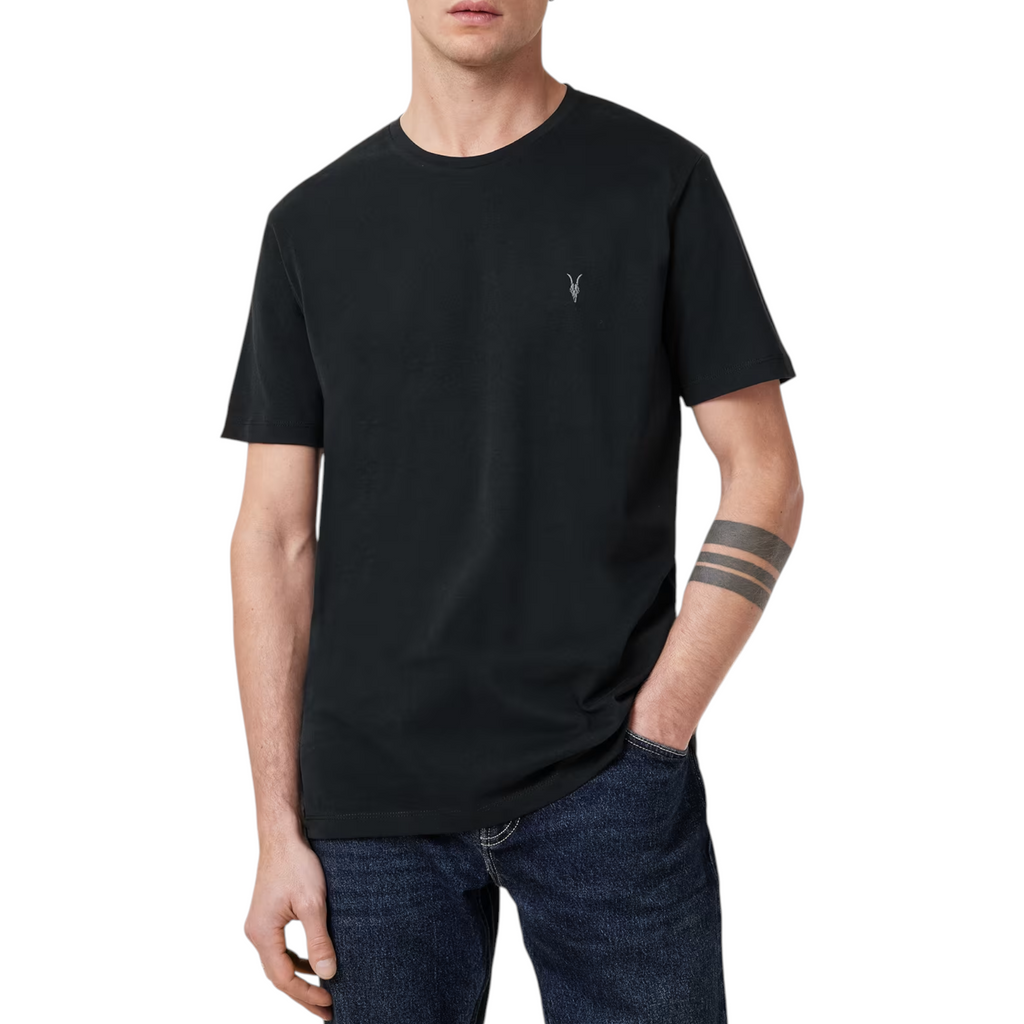 AllSaints Mens T Shirts Lycra Stretch Cotton Crew Neck Short Sleeve Summer Tee