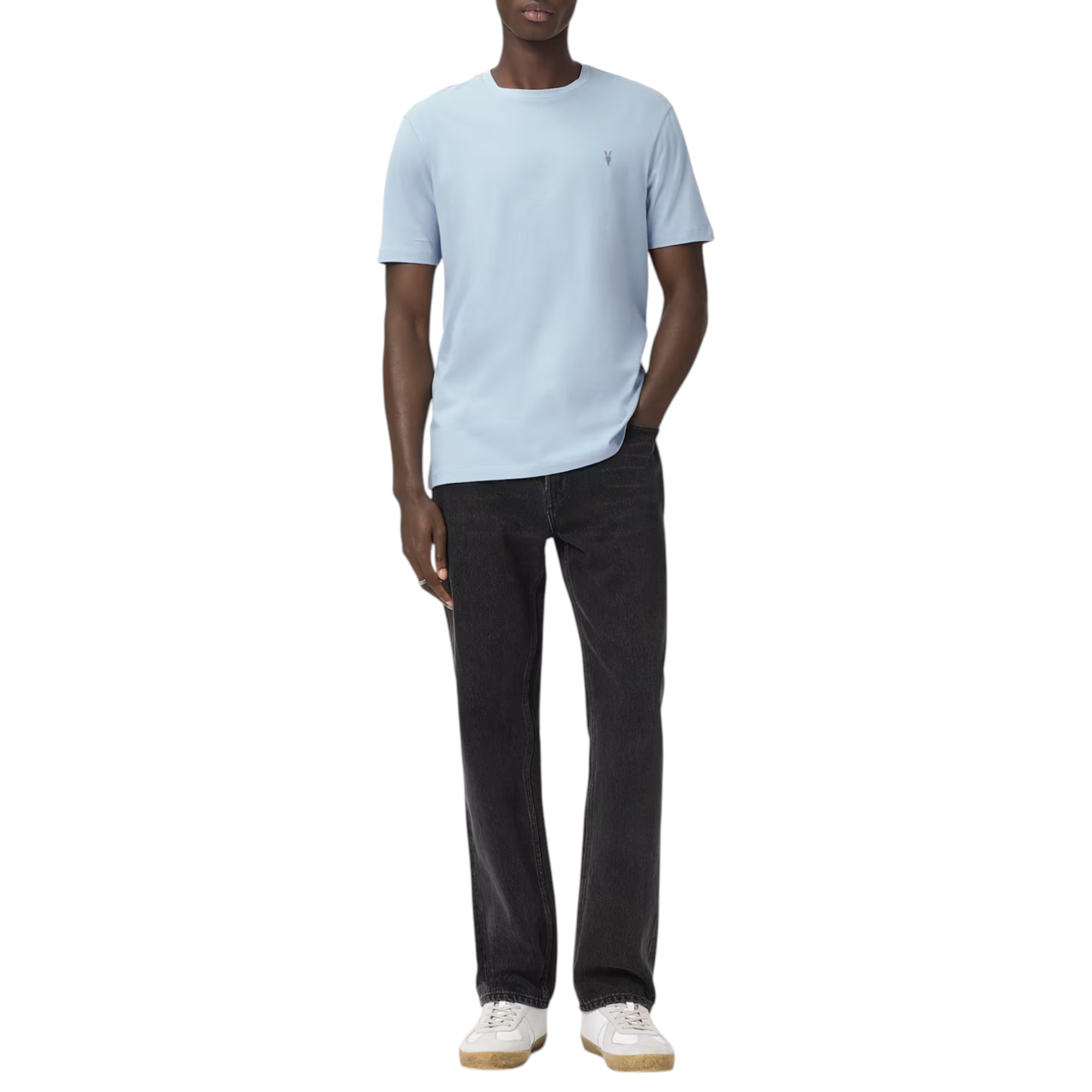 AllSaints Mens T Shirts Lycra Stretch Cotton Crew Neck Short Sleeve Summer Tee