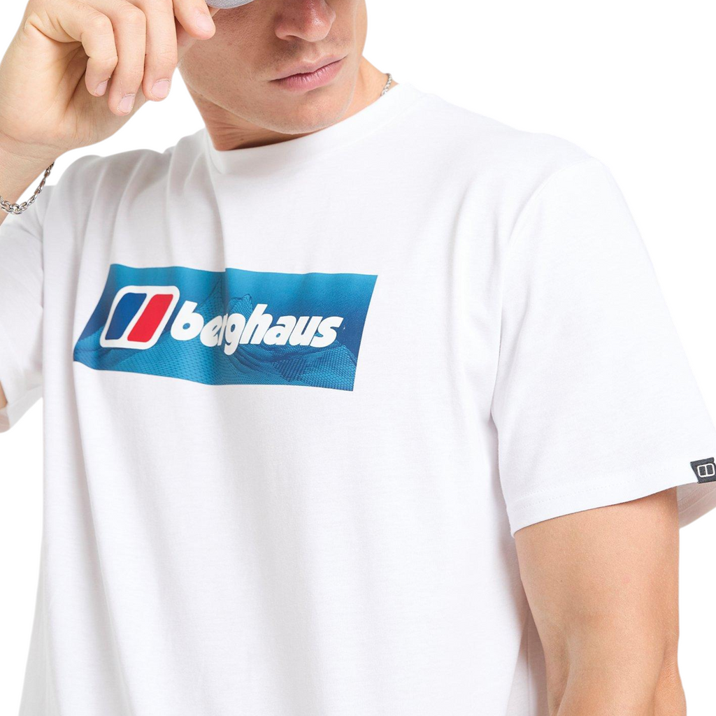 Berghaus Mens T Shirt Panaromic WF Logo Crew Neck Short Sleeve Cotton Summer Tee